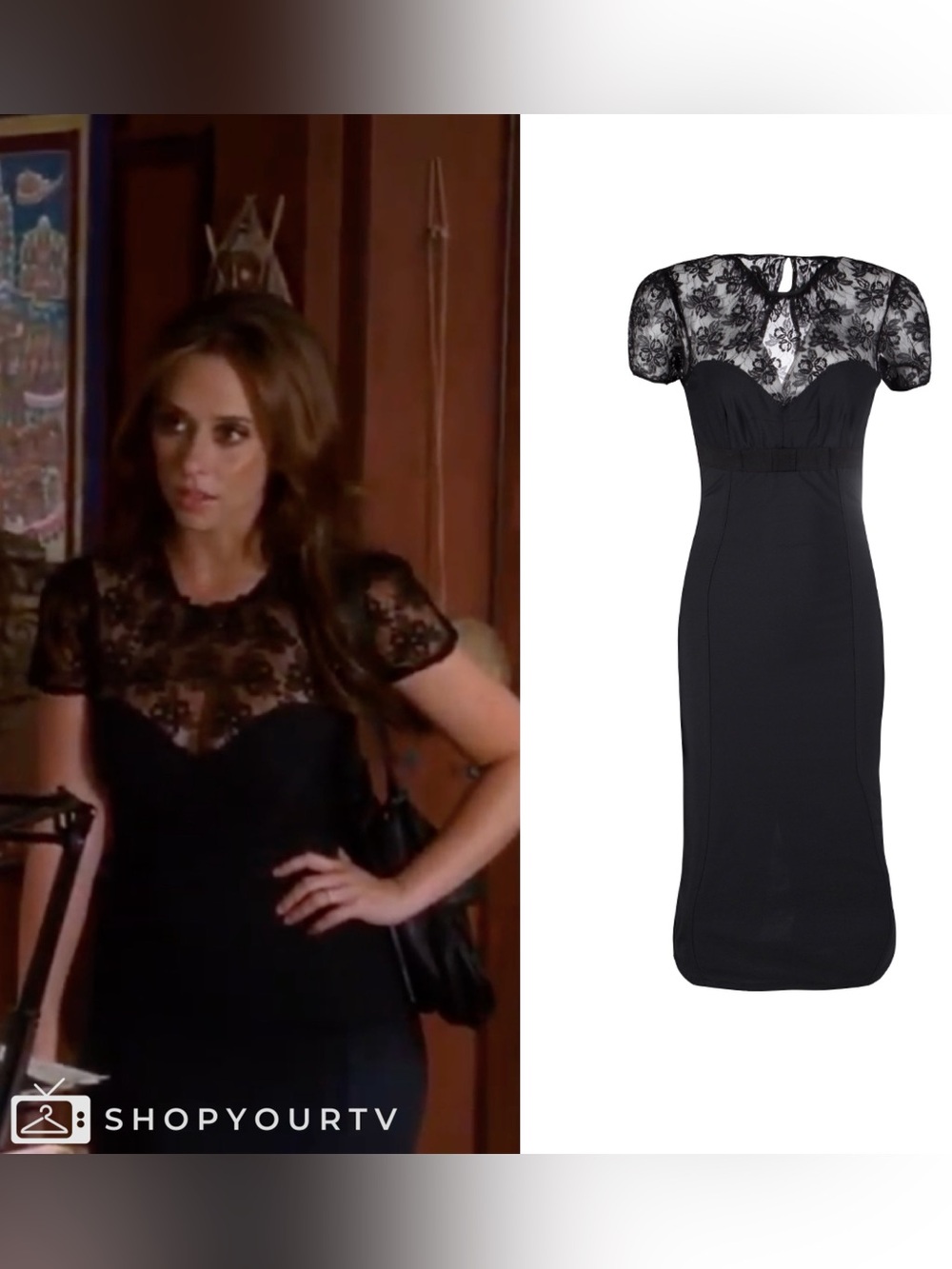 D&G Dolce & Gabbana Black Floral Lace Yoke Fitted Midi Dress Sz 44 US M Medium